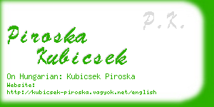 piroska kubicsek business card